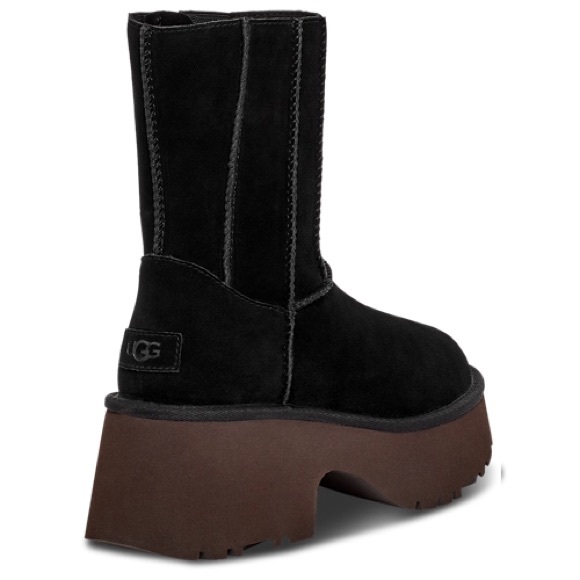 UGG WOMENS CLASSIC TWIN SEAM NEW HEIGHTS BOOT BLACK 2.75" PLATFORM - Picture 3 of 7